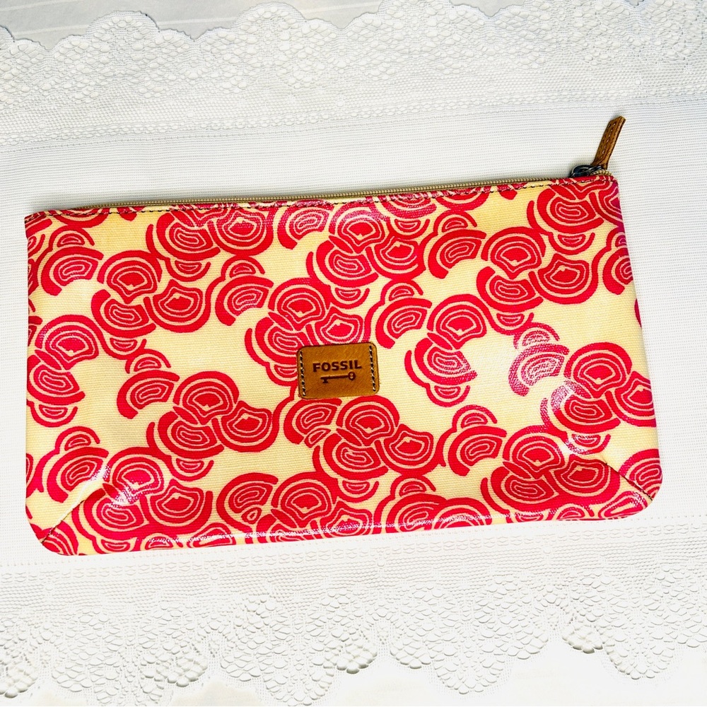 Fossil Y2K Pink-Lavender Cosmetic Bag Key-Per Zip Pouch NWOT - Picture 2 of 15